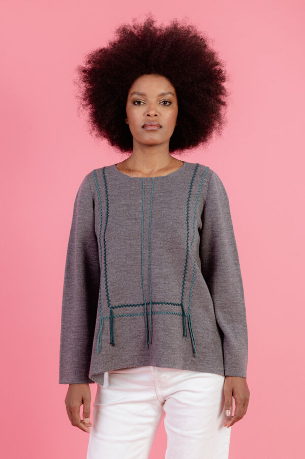 crew neck sweater in merino wool