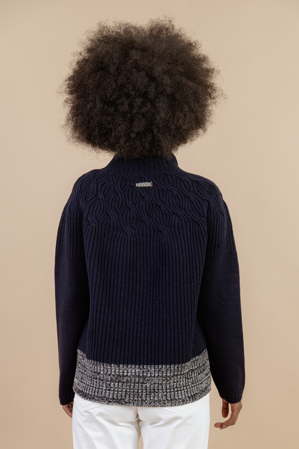 high neck sweater in felted merino
