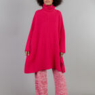 poncho dress in merino wool
