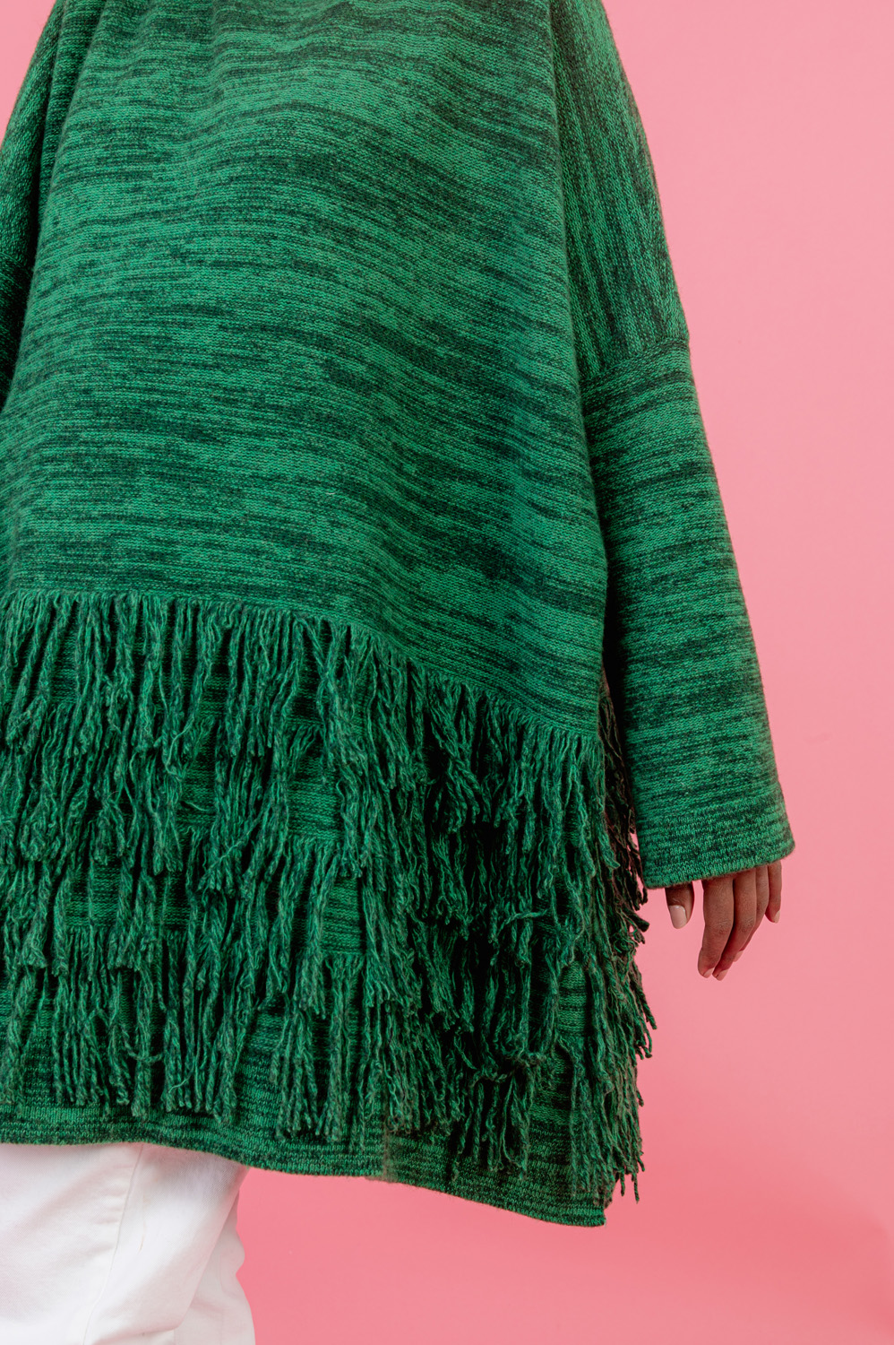 turtle neck poncho in lambswool cashmere