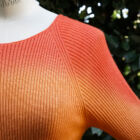 squared neck sweater in wool and cashmere