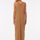 long sleeveless dress in wrinkled viscose