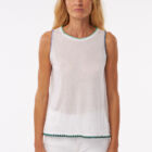 crew neck t-shirt sleeveless in 100% cotton