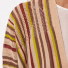 bottonless caban in cotton, multicolor stripes