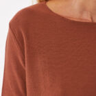crew neck sweater in 100% Cotton with fringes at bottom