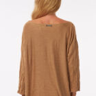 boat neck long sleeve sweater in wrinkled viscose