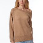 asymmetrical one-shoulder sweater in extrafine merino