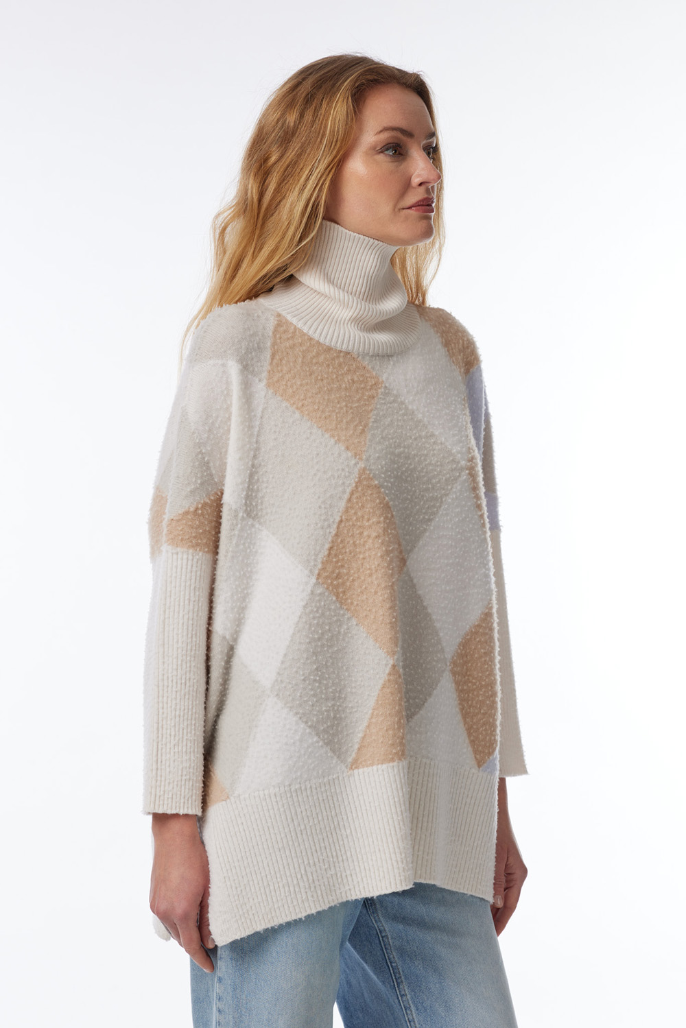 turtle neck sweater in extrafine merino, loose fit