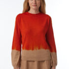 crew neck sweater in Extrafine Merino with garment-dyed technique