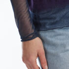 crew neck t-shirt in tulle with a contrasting needle-punched motif in 100% wool, long sleeves
