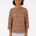Boat neck sweater in 100% cotton