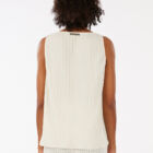 Pleated viscose and polyester tank top
