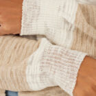 Buttonless long-sleeved linen blend cardigan