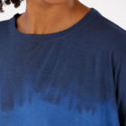 Oversized boat neck T-shirt in microfibre jersey dropped long sleeves